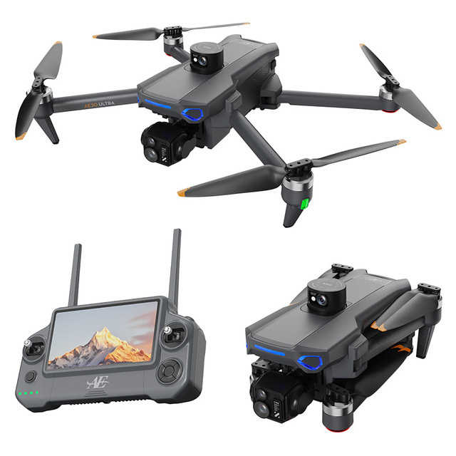Hot Selling AE30 Ultra 4K HD Dual Camera Plastic Foldable Drone Airdrop Obstacle Avoidance 6-Axis Gyro Brushless
