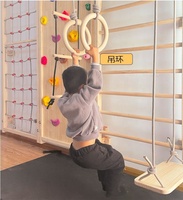 Cadre d'escalade de gymnastique classique réglable, adapté aux adultes et aux enfants, échelle en bois suédoise, sangle de traction, barres murales de gymnastique en bois