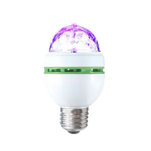 Led xoay lamprotating ánh sáng mini ánh sáng sân khấu 3 Wát RGB tự động RGB muli màu pha lê ma thuật bóng đèn giáng sinh ánh sáng