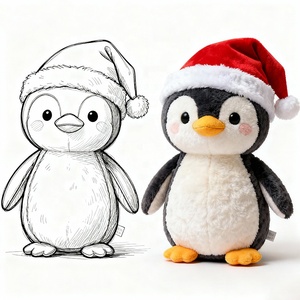 Giocattoli di Peluche Natalizi in Cotone Fatti a Mano Personalizzabili Piccolo Pinguino Imbottito con Testa Grande Colore e Dimensioni Personalizzabili - Product Image 4