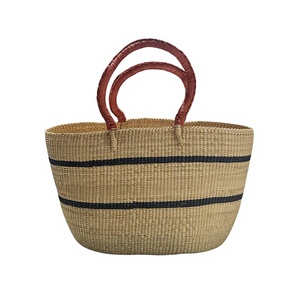 New Product Hand Painted Bag Boho Straw Handbag Woven Seagrass Bag Summer Beach Bag Made From HNH Craft Vietnam - Product Image 1