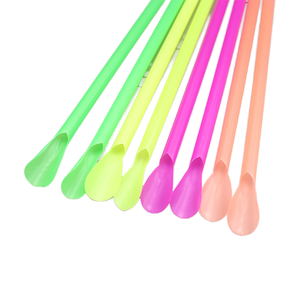 Paille-cuillère biodégradable en PLA 6mm 210mm droite avec embout cuillère pour Bubble Tea, thé aux perles, vente en gros pour bars - Product Image 4