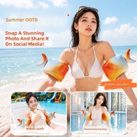 Bouées de bras gonflables en PVC en forme de poisson Quanqi pour enfants et adultes - Manches flottantes pour la natation