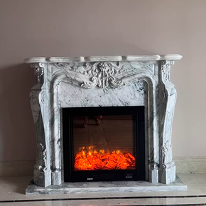 Hanging Fireplace Mantel and Stone Fireplace for TV Stand and Accessories and <strong>Marble</strong> Fireplace Insert <strong>Hearth</strong> <strong>Slab</strong> - Product Image 6