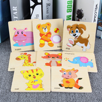 Rompecabezas de Madera 3D con Temática de Animales, Vehículos, Frutas y Verduras, para el Aprendizaje Temprano del Vocabulario, para Niños Pequeños, CE CPC, Venta al por Mayor, OEM, Personalizado