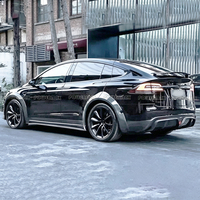 Bodykit Serat Karbon Model C: Lip Depan, Side Skirt, Diffuser Belakang, Canard Depan, dan Spoiler Belakang untuk Tesla Model X Plaid