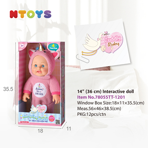 Hot Sale 12 "B/O Spring puppe Custom ized Singing Interaktive <span class=keywords><strong>Baby</strong></span> puppe mit Einhorn kleid für Kinder - Product Image 4