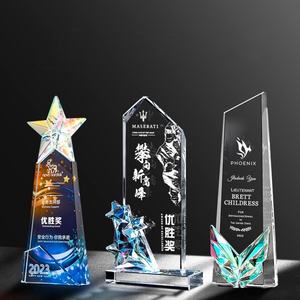 Nome individuale personalizzato all'ingrosso inciso trofeo premio di cristallo bianco di alta qualità con regali Souvenir di Base - Product Image 1