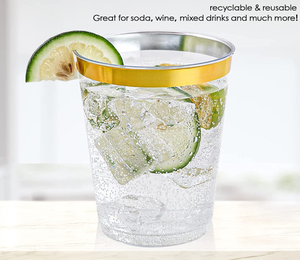 Stemless Champagner Whisky Saft Gold Trim Bulk Clear Einweg Kunststoff Weingläser Kunststoff PET Strong - Product Image 6