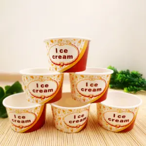 Tùy chỉnh in tường duy nhất Cốc Giấy dùng một lần đóng gói Kem Bánh quế cup