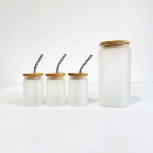 Vasos de chupito mini de 3.5oz transparentes esmerilados para sublimación, con tapa de bambú y pajitas metálicas, desde almacén de EE. UU. - Product Image 3