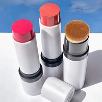 Bâton de fard à joues crème végétalienne de logo personnalisé de joue de blush imperméable d'OEM avec la marque privée de bâton de blush de brosse