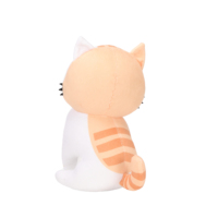 Peluche chat rayé orange assis mignon, jouet en peluche doux, poupée chaton en peluche, logo personnalisé, cadeau pour enfants