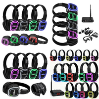 Headset Wireless Silent Disco UHF RF890 Visible Electricity 3 Channel DJ Headset Nirkabel Lipat Grosir