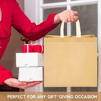 Sacs non tissés en PET supersonique, scellés latéralement, orange, en PP, réutilisables, taille moyenne, pour cadeaux de fête, sacs fourre-tout, entièrement enduits anti-UV