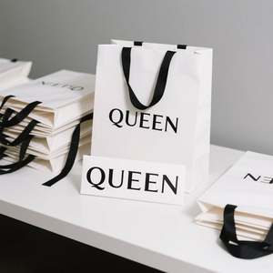 KM Luxury Elegant Custom Printed <b>Paper</b> <b>Bags</b> With Decorative Ribbon Handle for Wedding Party Favors Special Events <b>Gift</b> - Product Image 4