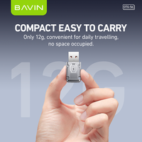 BAVIN adaptor USB Tipe c ke Usb 3.1 OTG56, 120W 10Gbps adaptor Usb c betina ke USB a Male Converter pembaca kartu adaptor Otg