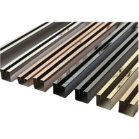 GYK Hotsalemetal Profilé en acier inoxydable en U, moderne, brossé, avec bandes de métal incrustées, pour finition décorative d'angle de carrelage, pour usage hôtelier