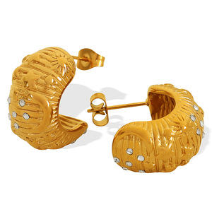 <b>Cuff</b> <b>Earrings</b> Gold Plated Star Moon Rhinestones Geometric Design Party Wear - Product Image 5