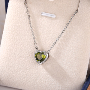 Collares con Colgante de Zirconia en Forma de Corazón, Diseño Elegante de CAOSHI, 5 Colores, para Mujer, Joyería para Boda o Compromiso - Product Image 4