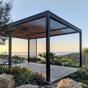 Pérgola Bioclimática <span class=keywords><strong>de</strong></span> Aluminio Premium con Luces LED, Calefactores, Estructura Impermeable con Recubrimiento <span class=keywords><strong>en</strong></span> Polvo, Gazebo Moderno para Jardín <span class=keywords><strong>de</strong></span> Lujo al Aire Libre - Product Image 2