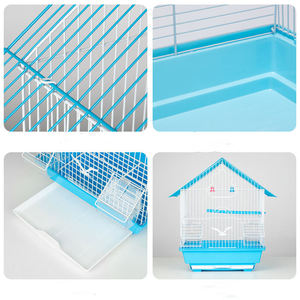 Portatile per interni piccole gabbie per uccelli selvatici di lusso con osservazione di gabbie per pappagalli eco-friendly scatola di plastica vassoio per animali domestici ferro da riproduzione - Product Image 3