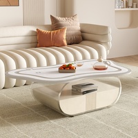 Table basse élégante et moderne pour salon, avec éclairage tactile intelligent, musique intégrée, forme papillon et fonctions auxiliaires
