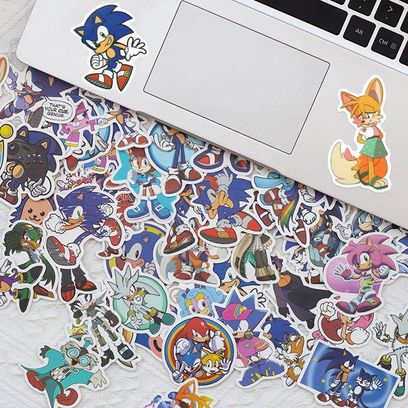 50 Adesivi Sonic Impermeabili | Per Laptop, Skate, Biciclette, Decorazione Creativa - Foto 2