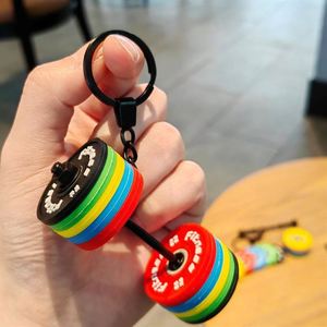Adjustable Detachable <b>Dumbbell</b> Keychain Creative Silicone Fitness Keyring Small Pendant Gift for Gym Lovers - Product Image 4