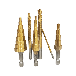 Best Price Professional 6pcs HSS <b>Step</b> Auto Center Punch Spiral Titanium Coated Twist Saw <b>Drill</b> Bits Set Supplier - Product Image 2