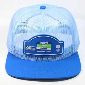 Personalizado logotipo en relieve 5 Panel Snapback sombrero lleno casquillo del camionero de malla