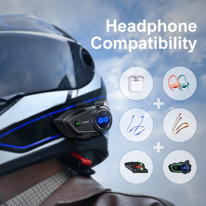 Auriculares de motocicleta Y5X personalizados de fábrica para compartir música 4 personas grupo intercomunicador auriculares de diente azul para casco - Product Image 2