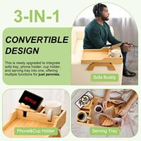 Bambus Seitens ofa Tisch Sofa Couch Kleiner Tisch Geeignet für breites Sofa Handlauf Armlehne Tablett Handgreifer für Wohnzimmer möbel