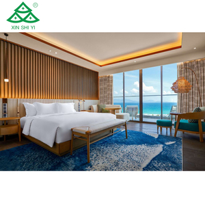 Juego de Muebles para Hotel de 5 Estrellas <span class=keywords><strong>Blu</strong></span> Resort Cam Ranh, Cama y Silla de Madera Sólida Personalizada, Ecológica, para Apartamento/Dormitorio - Product Image 1