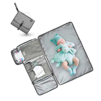 Tapis à langer compact pliable et imperméable pour bébé avec pochette pour poussette, sac à couches, soins en plein air et crèche