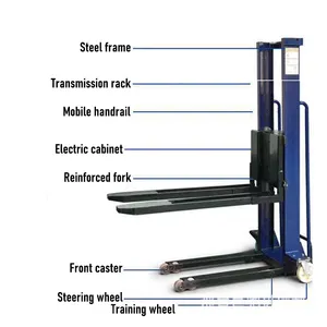 Xuyang all'ingrosso della Cina autocaricante 500kg 1ton semi-elettrico stacker auto-caricamento carrello elevatore con il miglior prezzo