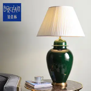 ขายส่งสไตล์โบราณสีเขียว Porcelain Jar จิตรกรรมจีนเซรามิควัดขิง Jar