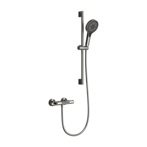 All Copper Wall <b>Mounted</b> Shower Faucet Set Rain Shower Head 2 Handle Ceramic Valve Core 3.5-4.9gpm Bathtub Mixer - Product Image 3