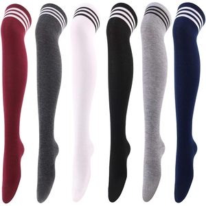 Calcetines hasta el muslo, medias hasta la rodilla para mujeres y niñas, calcetines largos, calentadores de piernas, deportivos, para uso diario, otoño, Spandex, nailon - Product Image 1