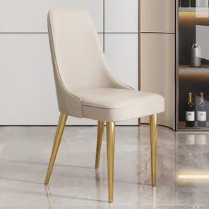 Modern Kitchen Chair Upholstered Dining Chairs with faux leather and velvet and gold Metal Legs