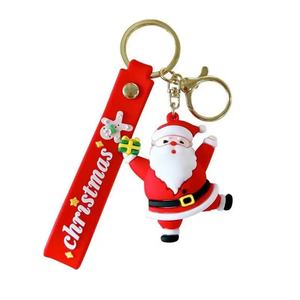 Fashion New PVC Elk Gingerbread Man <b>Key</b> <b>Chain</b> Rubber Keyring Accessories Cute Cartoon 3D Christmas Santa Keychain - Product Image 6