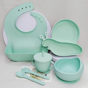 طقم أدوات مائدة من السيليكون لإطعام الأطفال حديثي الولادة، من المنتجات الأكثر مبيعًا، أطباق على شكل سلطعون وأرانب، طعام أطفال خالٍ من المواد الضارة، لوازم أطفال للبيع بالجملة - Product Image 6