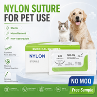 Fil de suture vétérinaire jetable en nylon monofilament lisse pour l'approximation des tissus mous chez les animaux de compagnie