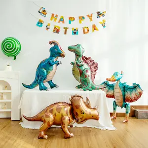 Children's Gifts Toy 3D Standing Foil Balloons Wholesale Dinosaur Animal Shape Balons Police Car Sports Cars Jeeps Party Balloon
