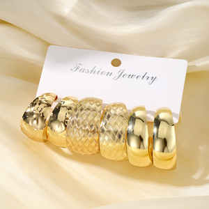 Set di Orecchini a Cerchio con Grandi Farfalle alla Moda, Placcati in Oro, Design Geometrico Semplice per Gioielli da Donna - Product Image 5