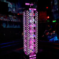 Support de Verres à Cocktail LED RGB Rechargeable Multi-Niveaux Lumineux Personnalisé pour Bar, Boîte de Nuit, KTV, Hôtel, Fête, Salon