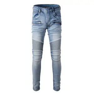 Rts For Dropshipping 957 Custom New Design For Dropshipping ripped vintage Elastic Breathable Long Pants plus size pants & jeans