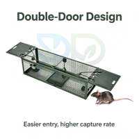 Piège à rats double porte sans cruauté, cage de capture vivante pour rongeurs avec déclencheur à bascule breveté pour rats et chipmunks OEM