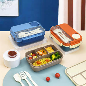 Bencircle N11 1100ml Cute Heatable Bento <b>Lunch</b> <b>Box</b> with Cutlery and Sauce <b>Box</b> Plastic Food Container for School Office Travel - Product Image 4