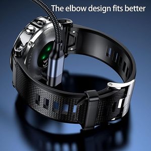 Câble de charge USB/Type-C 2 en 1 JMAX pour Garmin <span class=keywords><strong>Venu2</strong></span>/VenuSq2/3/3S Fenix 6/7/6S Pro/5X Plus Vivoact, cordon de chargeur de montre tressé - Product Image 3